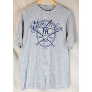 Vintage 2002 Lee Sport‎ New York Yankees MLB Heather Gray T Shirt Men's Large